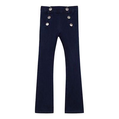 J by Jasper Conran Girls' dark blue button detail bootcut jeans